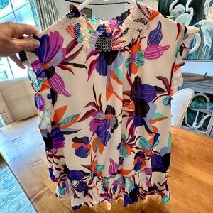 J. Crew Multicolor Floral Blouse